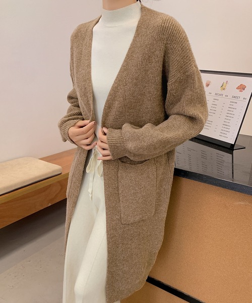 LOWO カーディガン ロング ニット カーディガン レディース : ZOZOTOWN