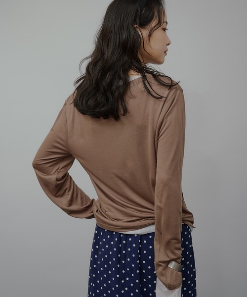 MUHET（ミュエータ） tシャツ sheer layered twist top / シアー