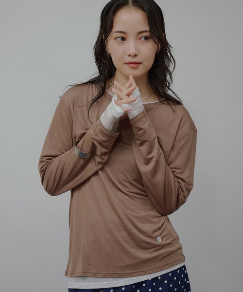 MUVEIL シアー レイヤード トップス MUHET（ミュエータ） tシャツ sheer layered twist top / シアー