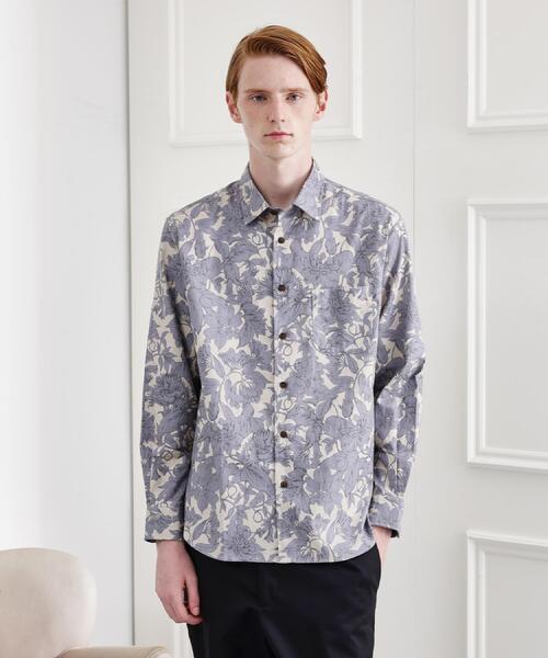 DAKS フラワープリント 長袖シャツ TAKEO KIKUCHI（タケオキクチ） シャツ 「LIMITED」フラワープリント