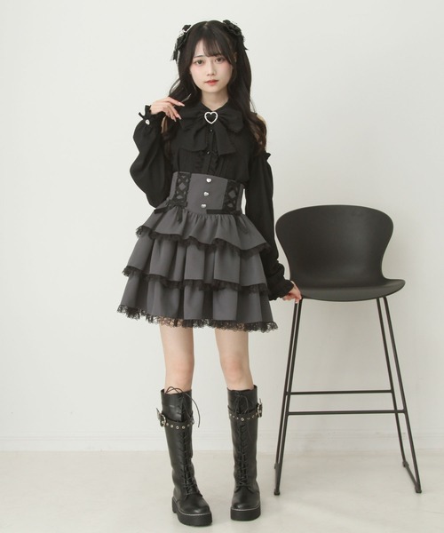 DearMyLove スカート フリルレースアップリボンスカート : ZOZOTOWN