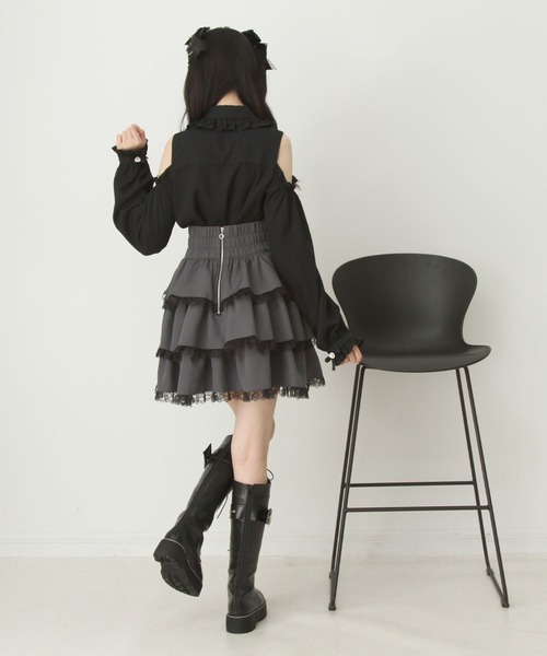 DearMyLove スカート フリルレースアップリボンスカート : ZOZOTOWN