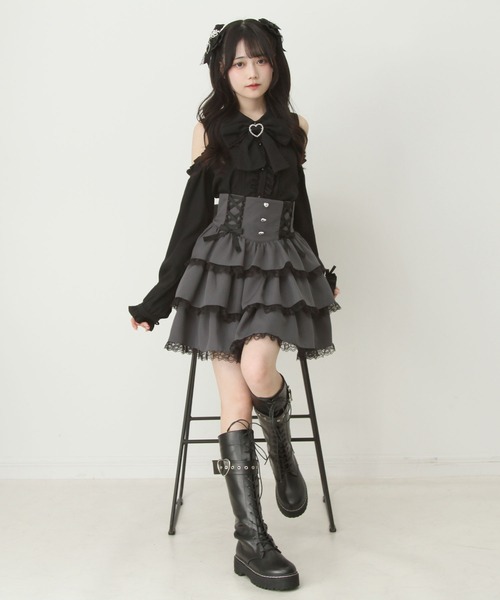 DearMyLove スカート フリルレースアップリボンスカート : ZOZOTOWN