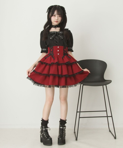 DearMyLove スカート フリルレースアップリボンスカート : ZOZOTOWN 