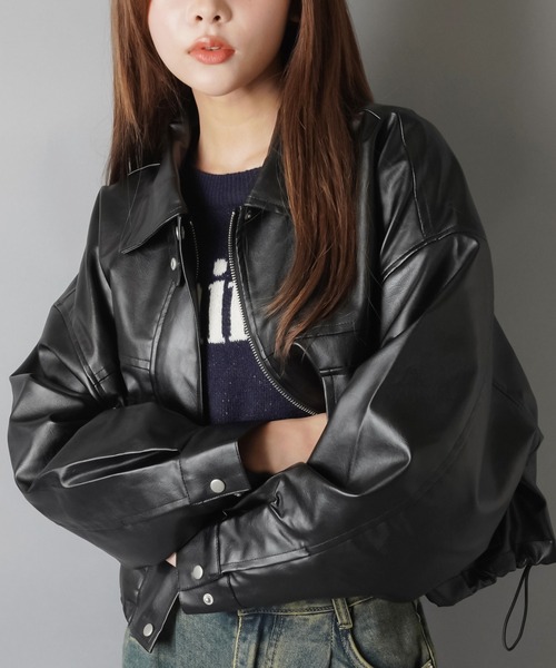 SPINNS（スピンズ） コート アウター ショート丈合皮ジャケット