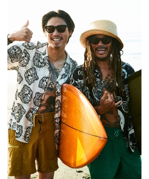 「DOUBLE RAINBOUU」 半袖シャツ MEDIUM ブラック メンズの画像