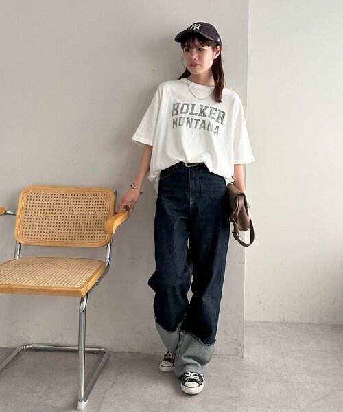 「DISCOAT」 半袖Tシャツ MEDIUM オフホワイト レディース_画像5