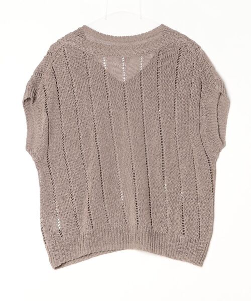 「LOISIR」 半袖ニット - ブラウン レディース_画像2