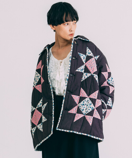 Freada（フリーダ） コート アウター インド 星柄 キルティング 中綿