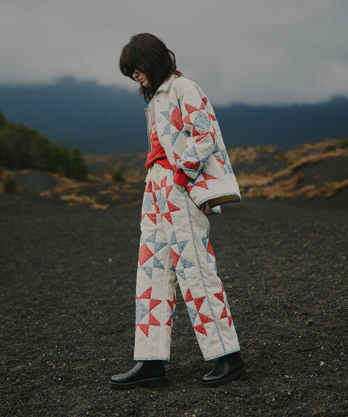 Freada（フリーダ） コート アウター インド 星柄 キルティング 中綿