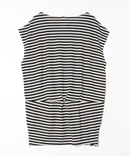 「nitca」 ボーダー柄半袖ワンピース FREE ブラック レディース_画像2