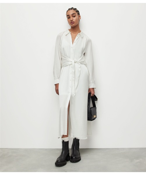 「ALLSAINTS」 長袖ワンピース 6 オフホワイト レディース_画像7
