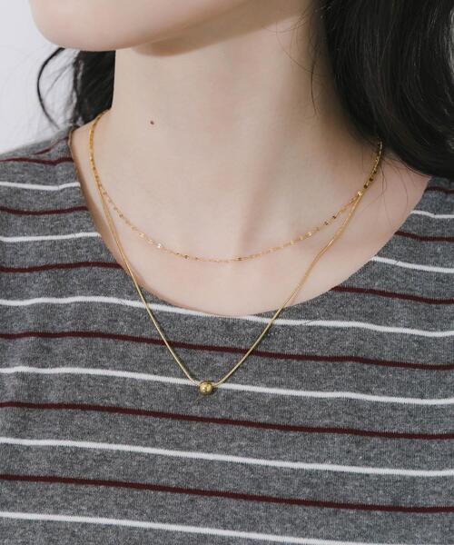 SMELLY（スメリー） ネックレス ステンレスボールトップレイヤード