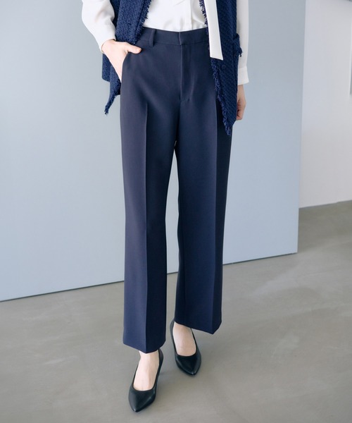 ROPE'（ロペ） パンツ トリアセダブルクロス ストレートワイドパンツ