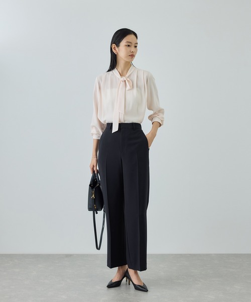 ROPE'（ロペ） パンツ トリアセダブルクロス ストレートワイドパンツ