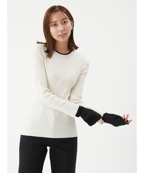 新品未使用 ミラオーウェン ニット Mila Owen（ミラオーウェン） ニット セーター バイカラーリブニット