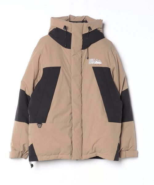 FIRST DOWN ダウンジャケット ベージュ/ネイビー FIRST DOWN（ファーストダウン） ダウンジャケット MEDIUM ベージュ