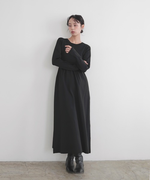 LIAN（リアン） ワンピース リブフレアニットワンピース : ZOZOTOWN