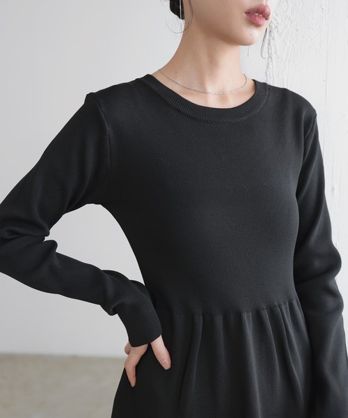 LIAN（リアン） ワンピース リブフレアニットワンピース : ZOZOTOWN
