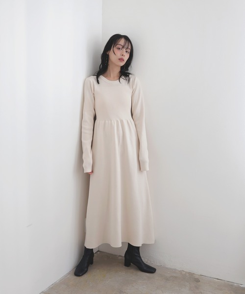 LIAN（リアン） ワンピース リブフレアニットワンピース : ZOZOTOWN