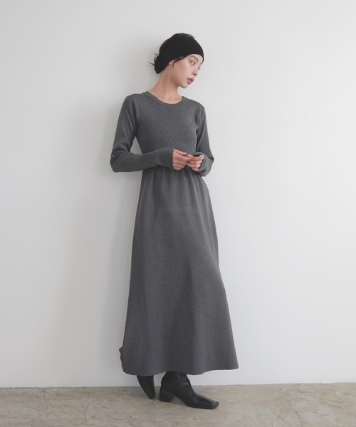 LIAN（リアン） ワンピース リブフレアニットワンピース : ZOZOTOWN