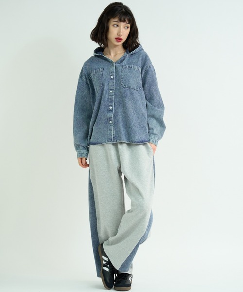A.D.C.L. スウェットパンツ ジャージ デニム切替 ダンボールスウェット