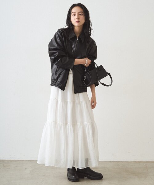 新品未使用タグ付き　ラウンジドレス　ボリュームブルゾン Loungedress（ラウンジドレス） ベスト ジレ フェイクレザージャケット