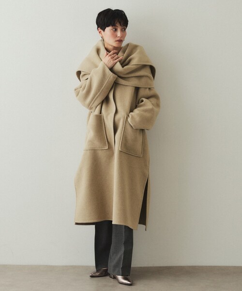 OPAQUE CLIP ベージュ ピーコート 40/L OPAQUE.CLIP（オペークドットクリップ） コート 40 ライトベージュ