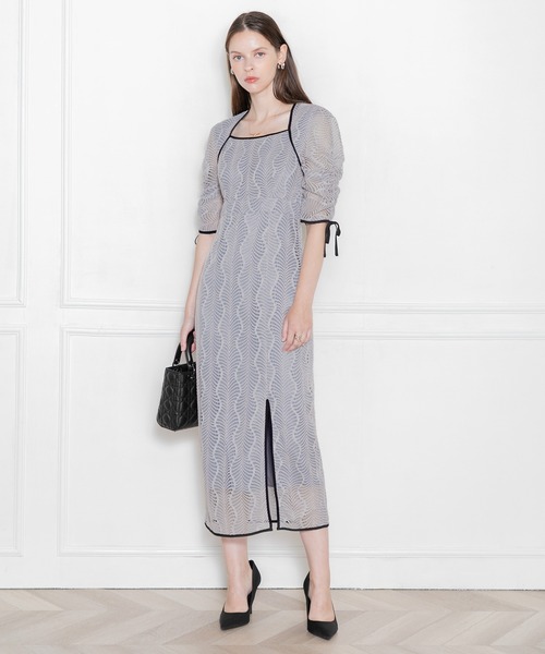 「Leja」 7分袖ワンピース MEDIUM ブルー レディース_画像2