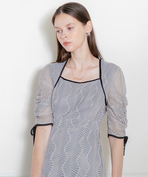 「Leja」 7分袖ワンピース MEDIUM ブルー レディース_画像3