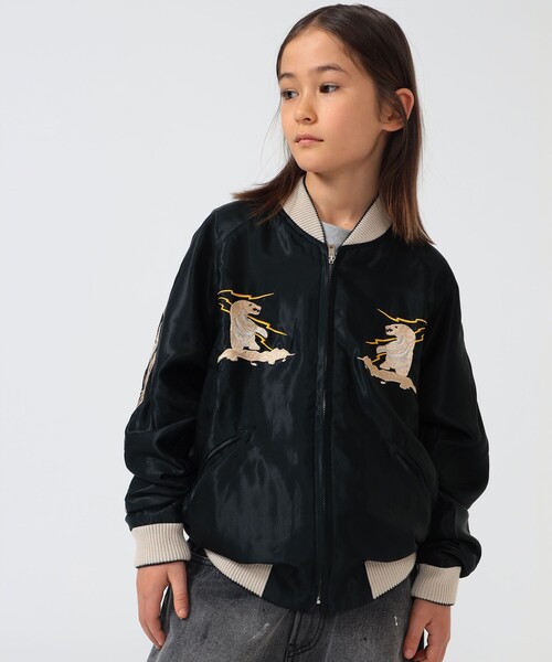 希少ビームス別注×東洋ALASKA スカジャン 紺×黒 こども ビームス スカジャン アウター 「別注」テーラー東洋 / Alaska