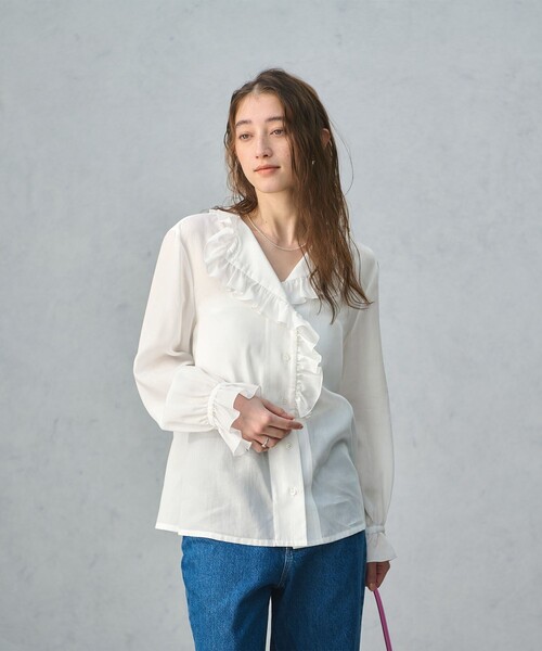 UNITED ARROWS（ユナイテッドアローズ） ブラウス シャツ フリルカラー