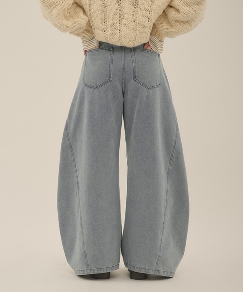 hazyl ワイドデニムパンツ hazyl ワイドパンツ ジーンズ デニム デニムパンツ side stitch wide