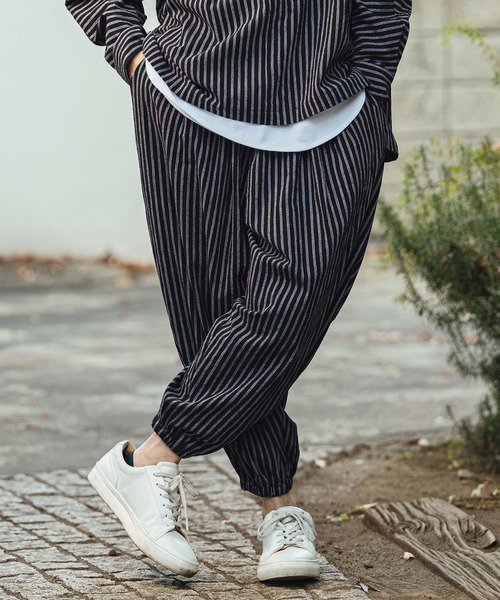 CAMBIO（カンビオ） パンツ mp14479- コットンリネンストライプ