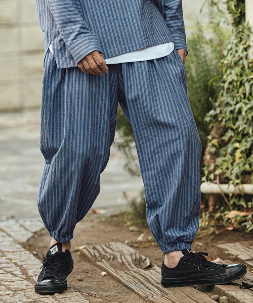 CAMBIO（カンビオ） パンツ mp14479- コットンリネンストライプ