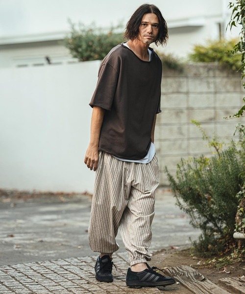 CAMBIO（カンビオ） パンツ mp14479- コットンリネンストライプ