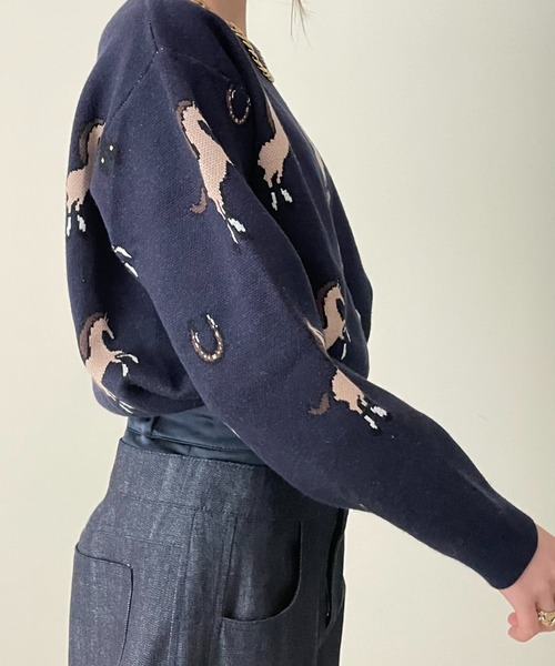 「DOLLUPOOPS」 長袖ニット 38 グリーン レディース_画像2