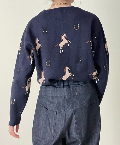 「DOLLUPOOPS」 長袖ニット 38 グリーン レディース_画像3