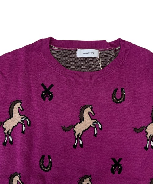 「DOLLUPOOPS」 長袖ニット 38 グリーン レディース_画像5