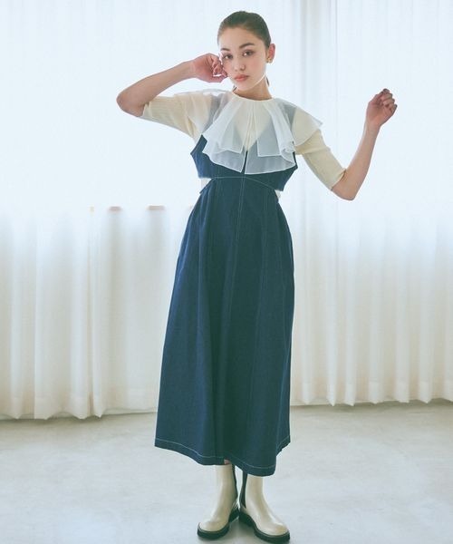 「mysty woman」 サロペットスカート FREE ブルー系その他 レディース_画像7