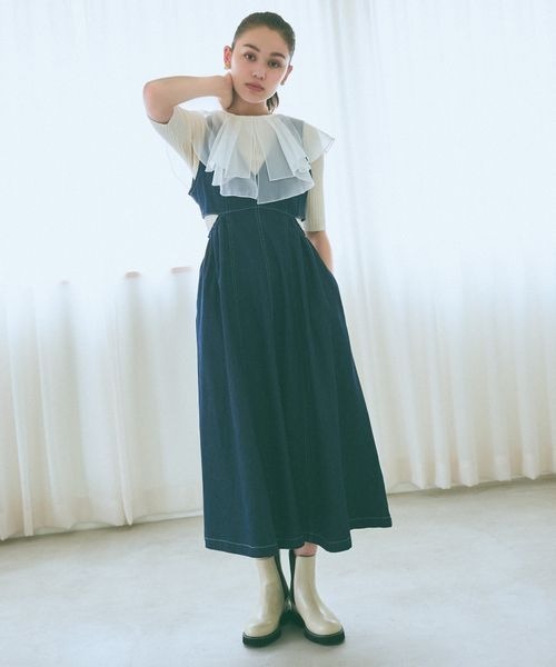 「mysty woman」 サロペットスカート FREE ブルー系その他 レディース_画像8