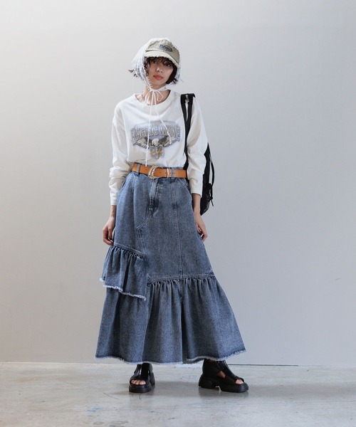 「PAGEBOY」 長袖カットソー FREE オフホワイト レディース_画像4