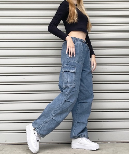 「shopnikoniko」 デニムパンツ フリー ブルー系その他 レディース_画像7