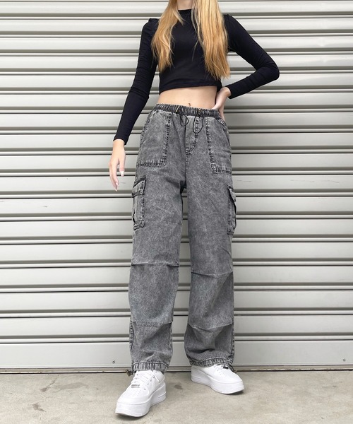 「shopnikoniko」 デニムパンツ フリー ブルー系その他 レディース_画像9