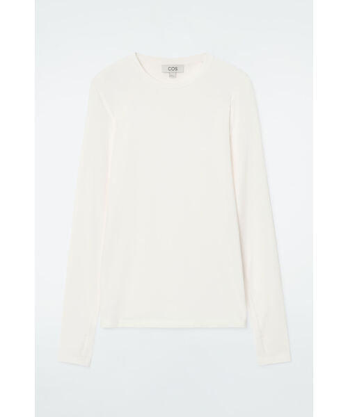 「COS」 長袖カットソー M ホワイト レディース_画像9