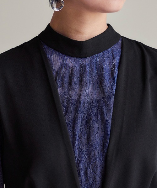 「Callarus」 7分袖ワンピース M ブルー レディース_画像6