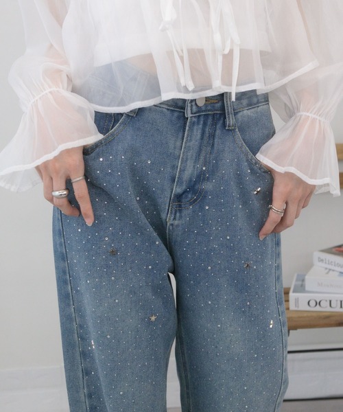 「pumpkin port」 デニムパンツ L ブルー レディース_画像2