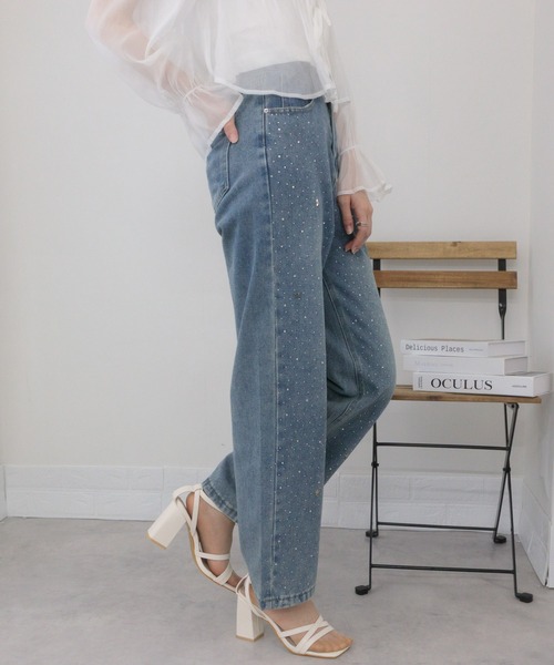 「pumpkin port」 デニムパンツ L ブルー レディース_画像5