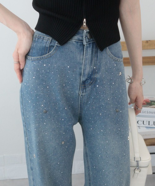 「pumpkin port」 デニムパンツ L ブルー レディース_画像7