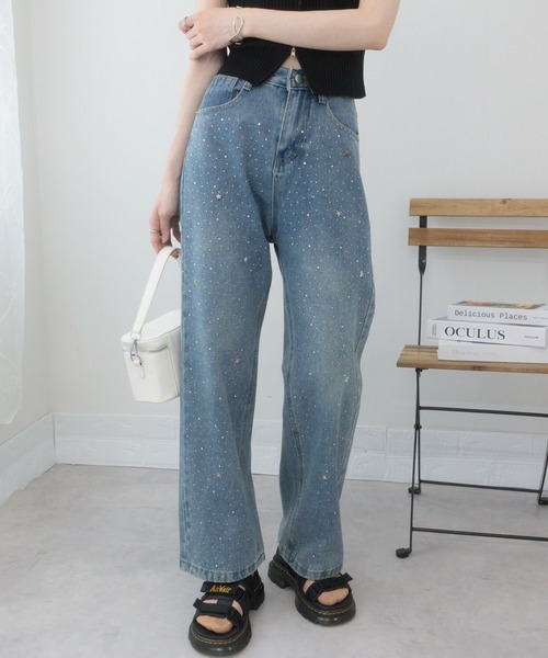 「pumpkin port」 デニムパンツ L ブルー レディース_画像8